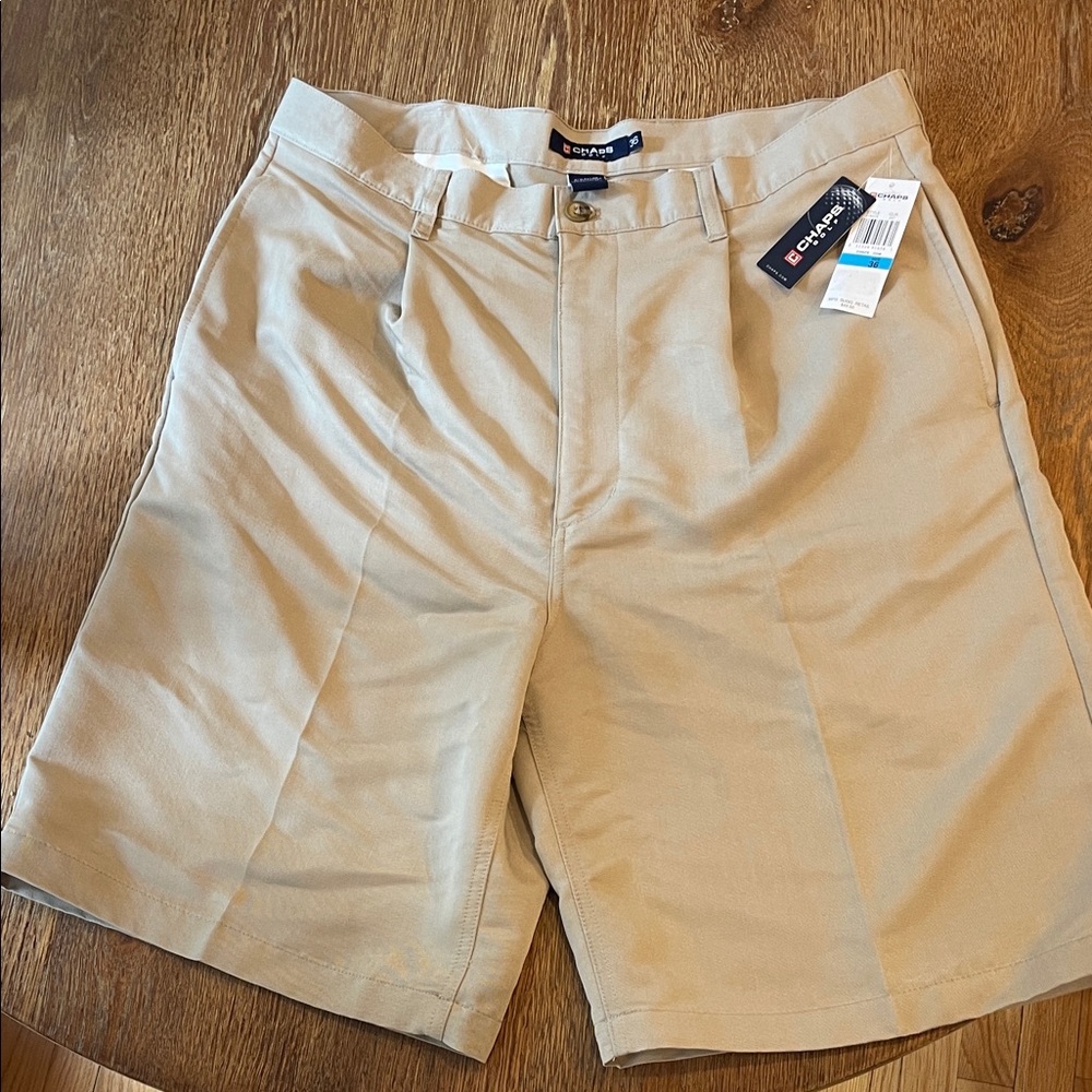 Chaps Men's Tan Flat Front Shorts